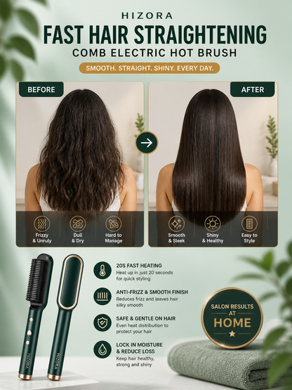Fast Hair Straightening Comb Electric Hot Brush